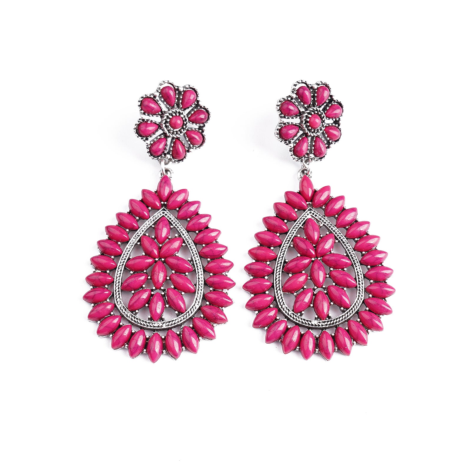 Fuchsia Crystal Earrings, Hot Pink Silver Earrings, Dark Pink Crystal  Dangle Earrings, Wedding Hot Pink Jewelry, Fuchsia Bridal Earrings - Etsy